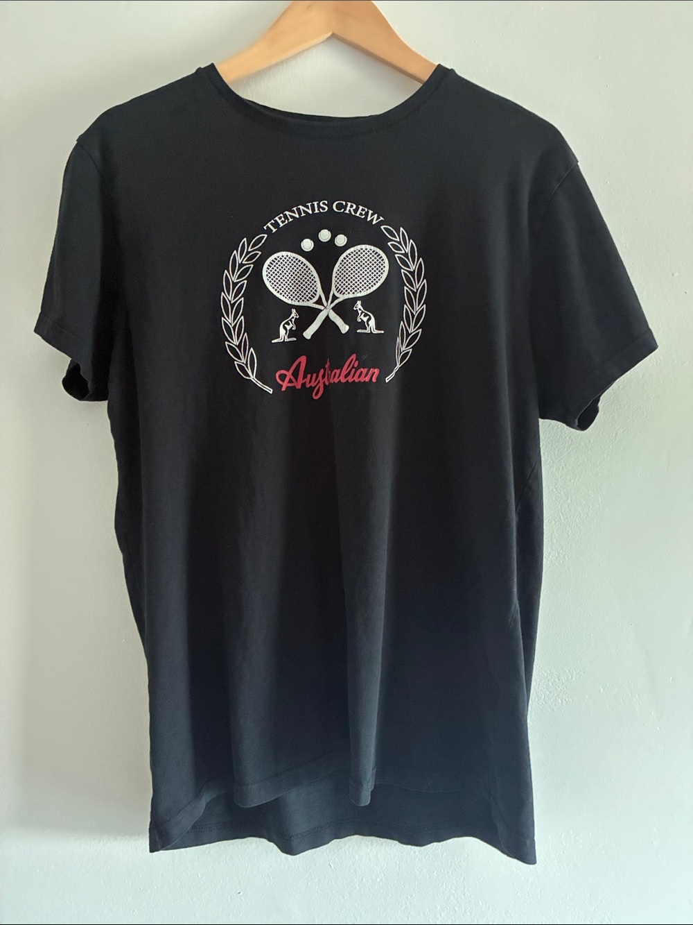 Australian , Italian Tennis brand Tennis Crew Short Sleeve T-Shirt - Black